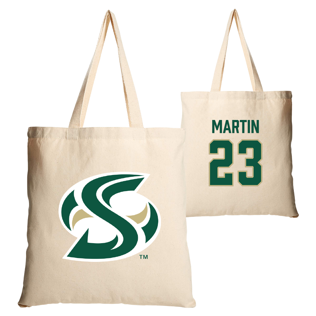 Sacramento State University Basketball (W) Tan Canvas Tote Bag - #23 Jaydia Martin