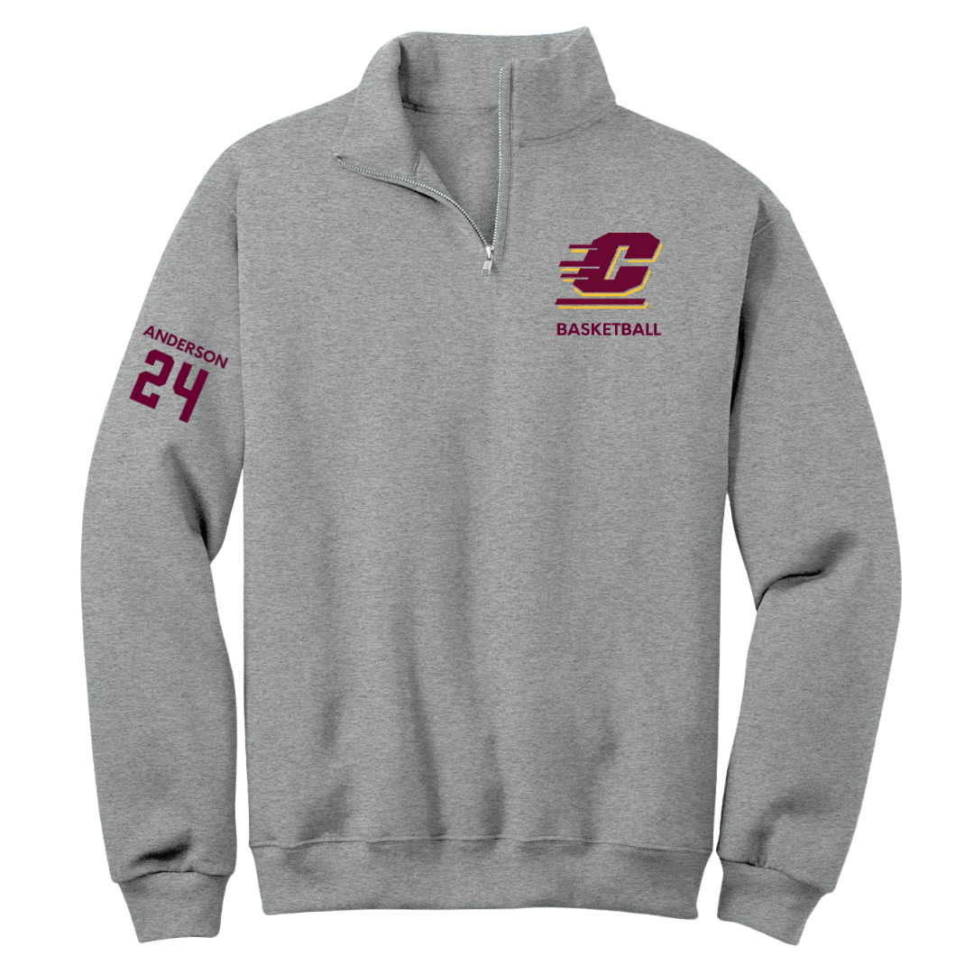 Central Michigan University Basketball (W) Sport Gray Quarter-Zip - #24 Taylor Anderson