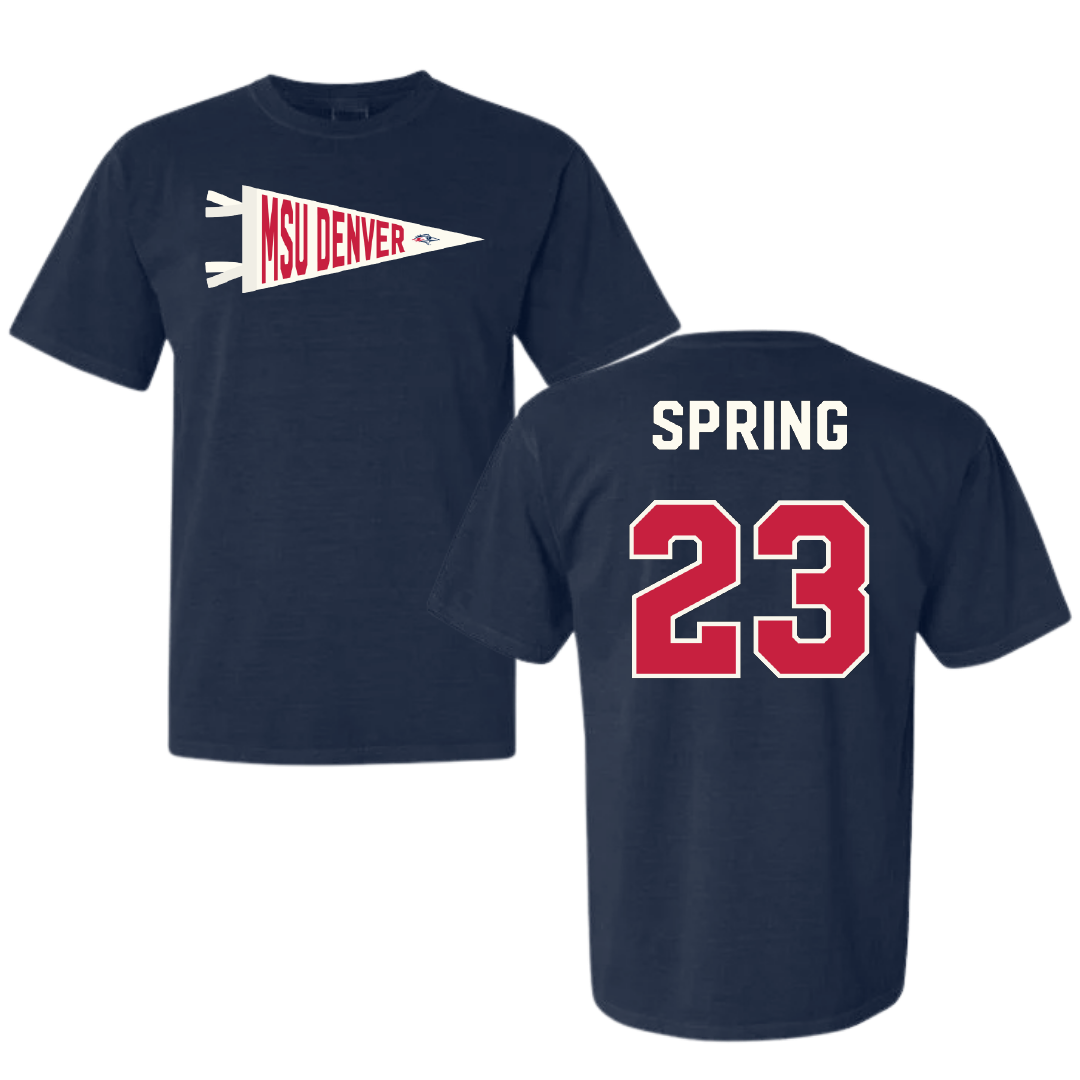 Metropolitan State University of Denver Soccer Navy Pennant Comfort Colors Tee - #23 Sami Spring