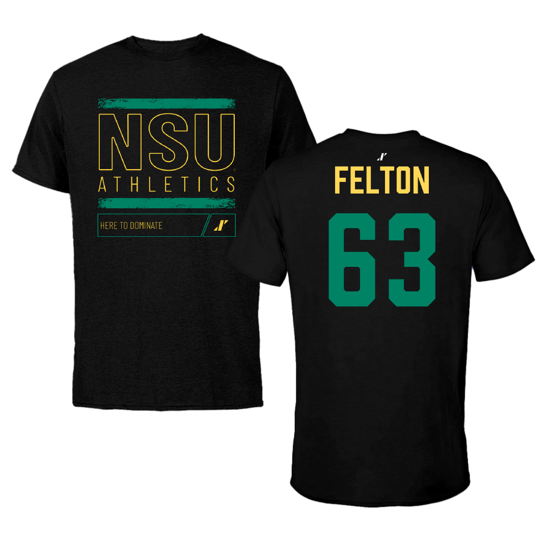 Norfolk State University Football Black Dominate Tee - #63 Marselle Felton