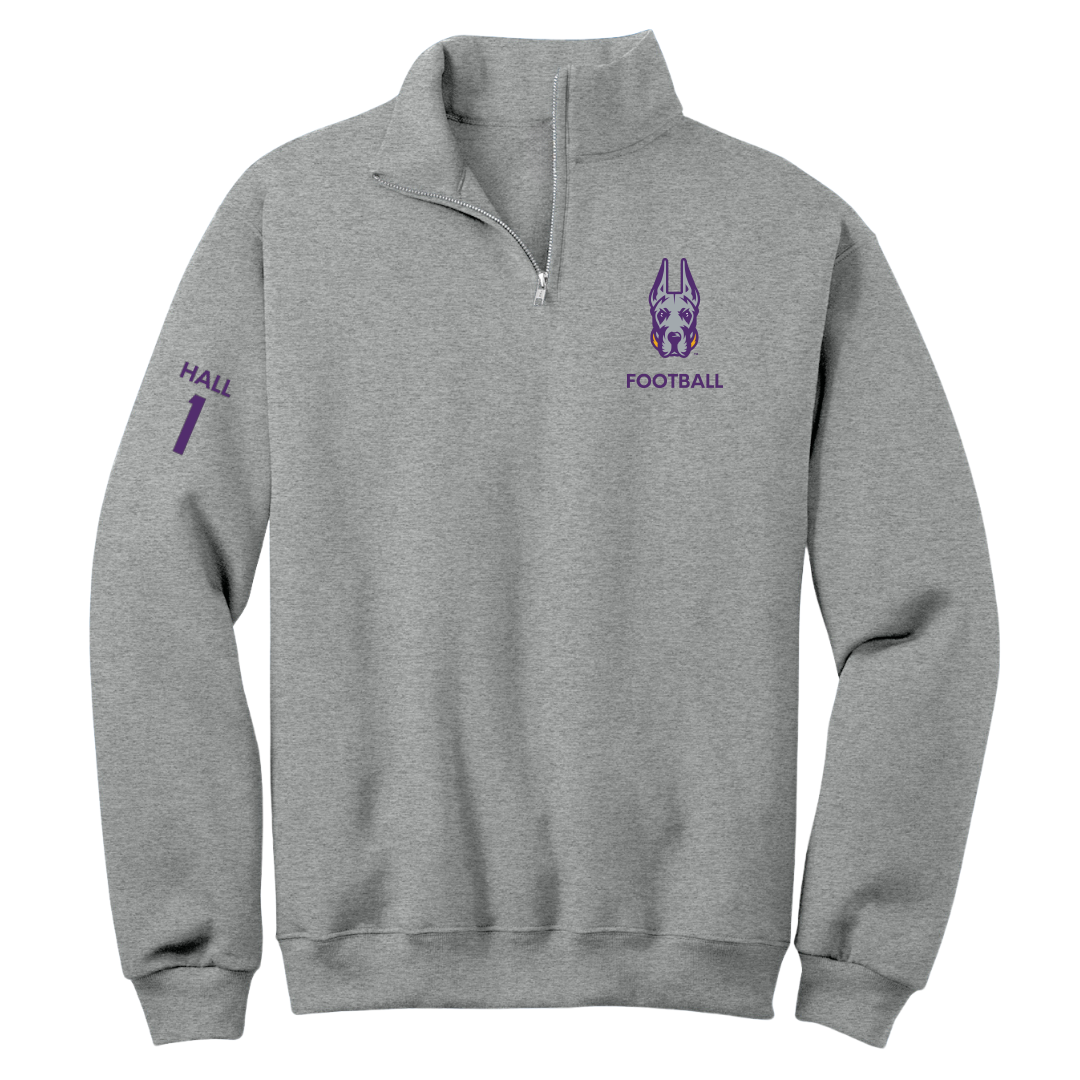 University at Albany Football Sport Gray Quarter-Zip - #1 Aamir Hall