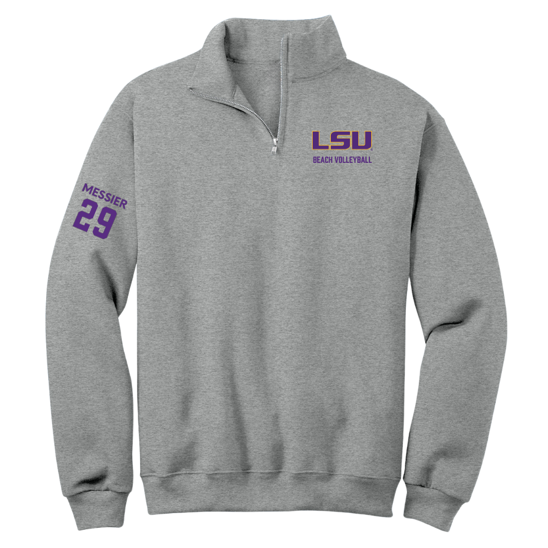 Louisiana State University Beach Volleyball Sport Gray Quarter-Zip - #29 Amaya Messier