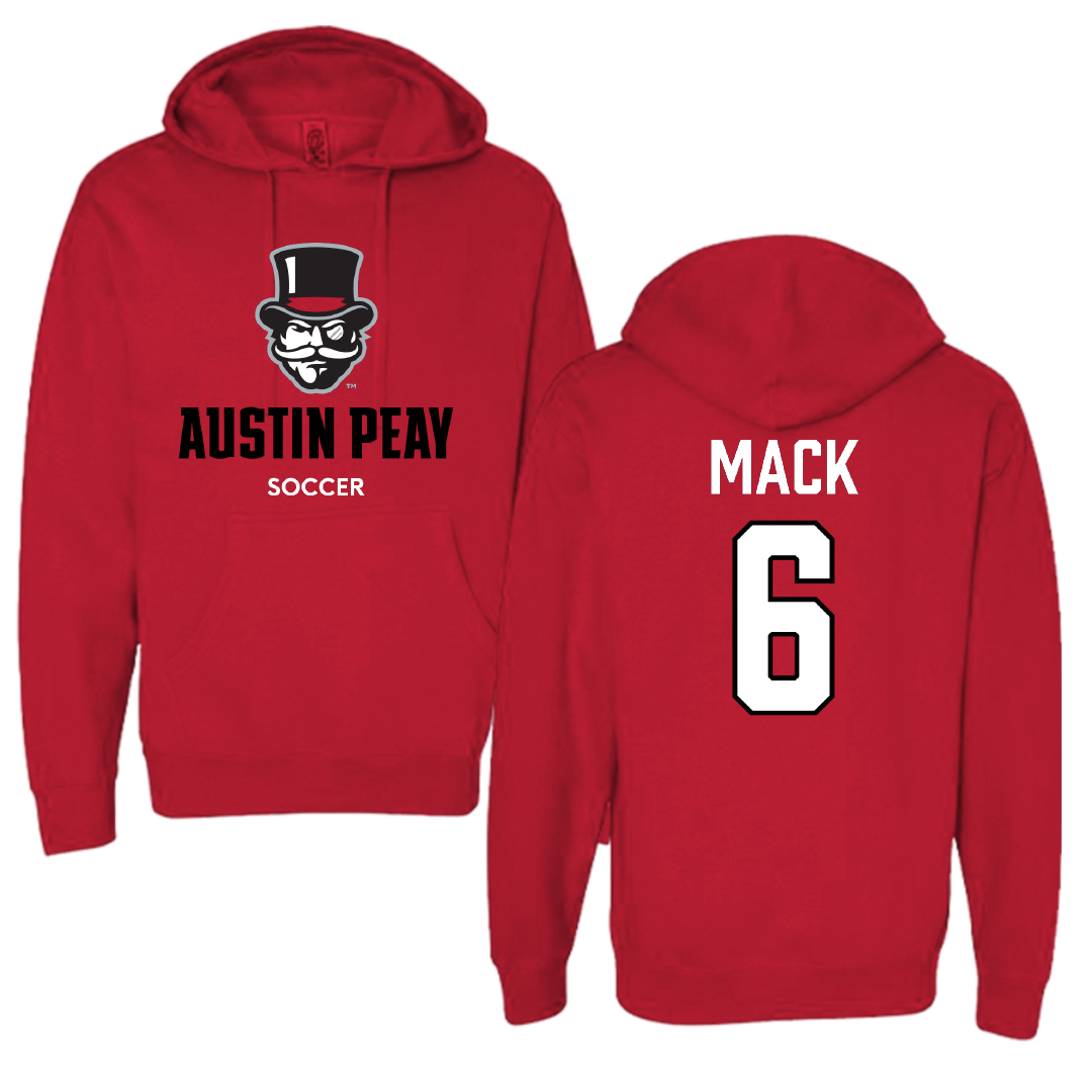 Austin Peay State University Soccer (W) Red Hoodie - #6 Aniyah Mack