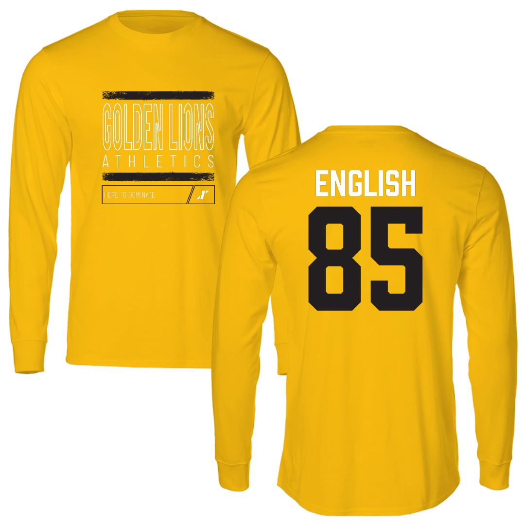 University of Arkansas-Pine Bluff Football Gold Dominate Performance Long Sleeve - #85 Kevin English
