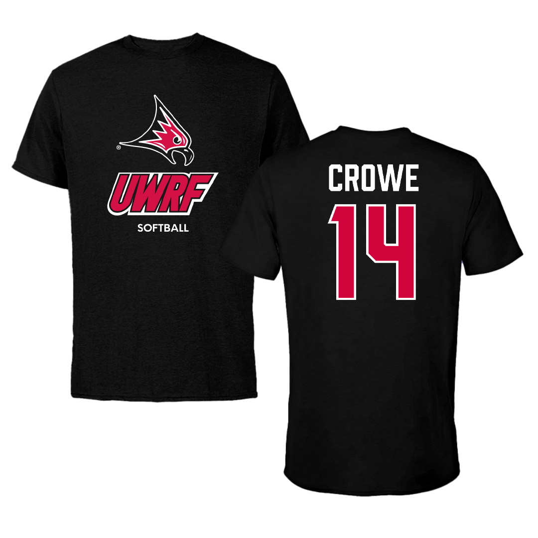 University of Wisconsin-River Falls Softball Black Performance Tee - #14 Emily Crowe