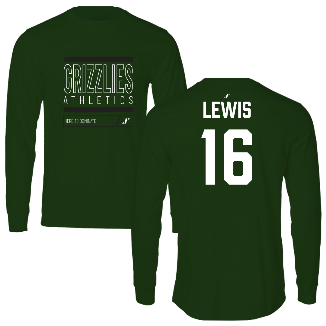 Adams State University Football Forest Green Dominate Performance Long Sleeve - #16 Jett Lewis