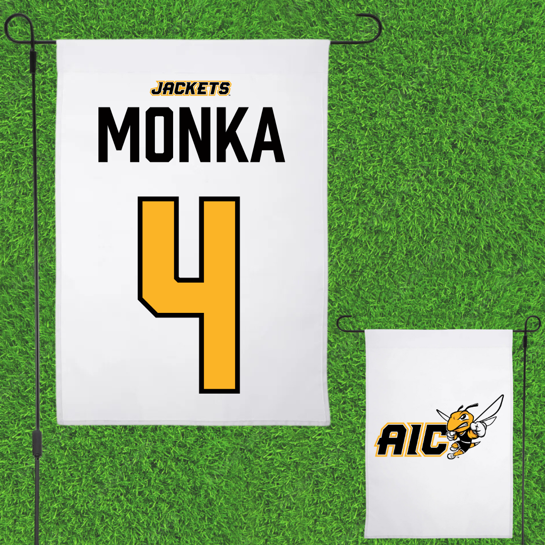 American International College Basketball White Garden Flag - #4 Eden Monka