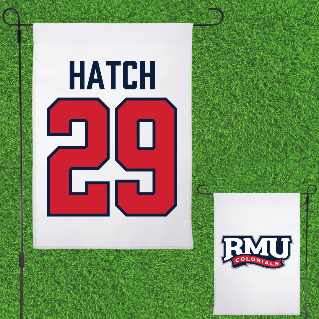 Robert Morris University Ice Hockey White Garden Flag - #29 Maggie Hatch