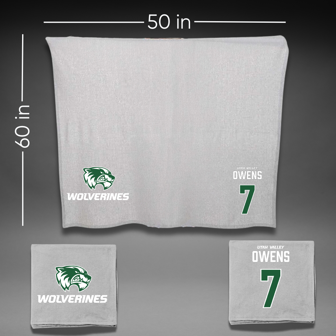 Utah Valley University Soccer Gray Blanket - #7 Mia Owens