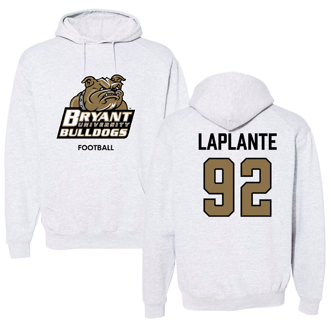 Bryant University Football Light Gray Hoodie - #92 Nathan LaPlante
