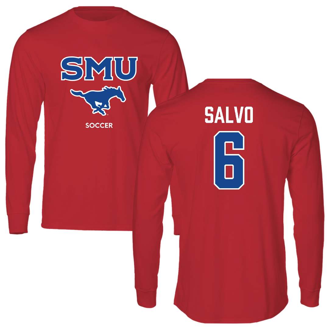 Southern Methodist University Soccer (M) Red Long Sleeve - #6 Alex Salvo
