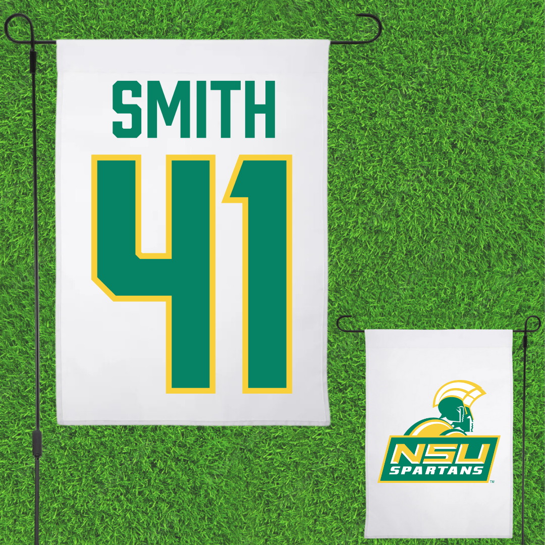 Norfolk State University Football White Garden Flag - #41 Jayden Smith