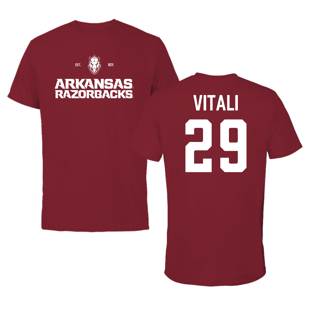 University of Arkansas Soccer Cardinal General Tee - #29 Evie Vitali