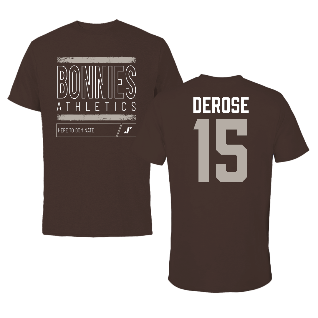 St. Bonaventure University Basketball Brown Dominate Tee - #15 Jack DeRose