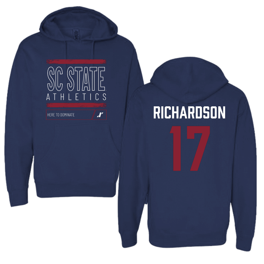 South Carolina State University Football Navy Dominate Hoodie - #17 Malik Richardson