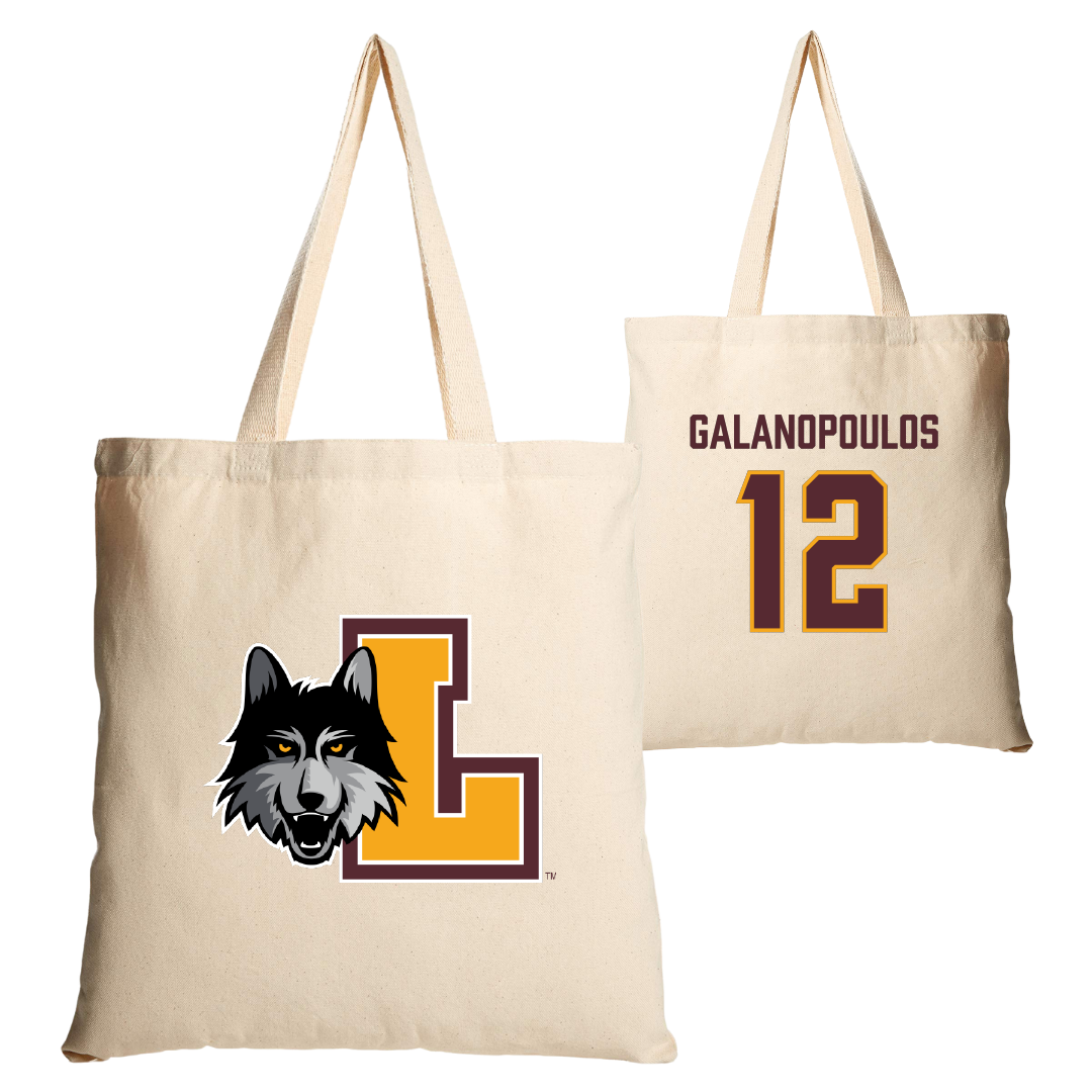 Loyola University-Chicago Basketball Tan Canvas Tote Bag - #12 Sam Galanopoulos