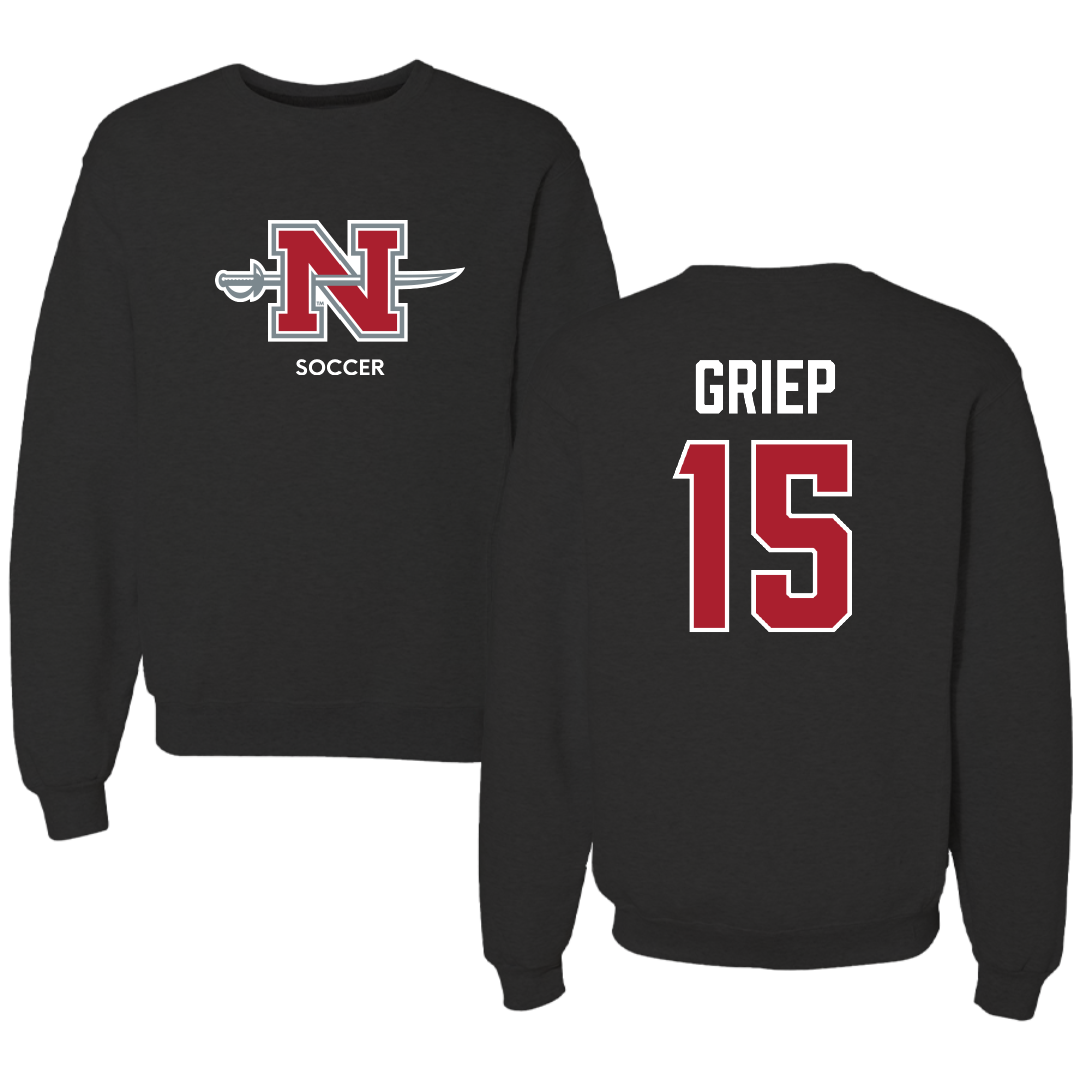 Nicholls State University Soccer (W) Black Mascot Crewneck - #15 Ryan Griep