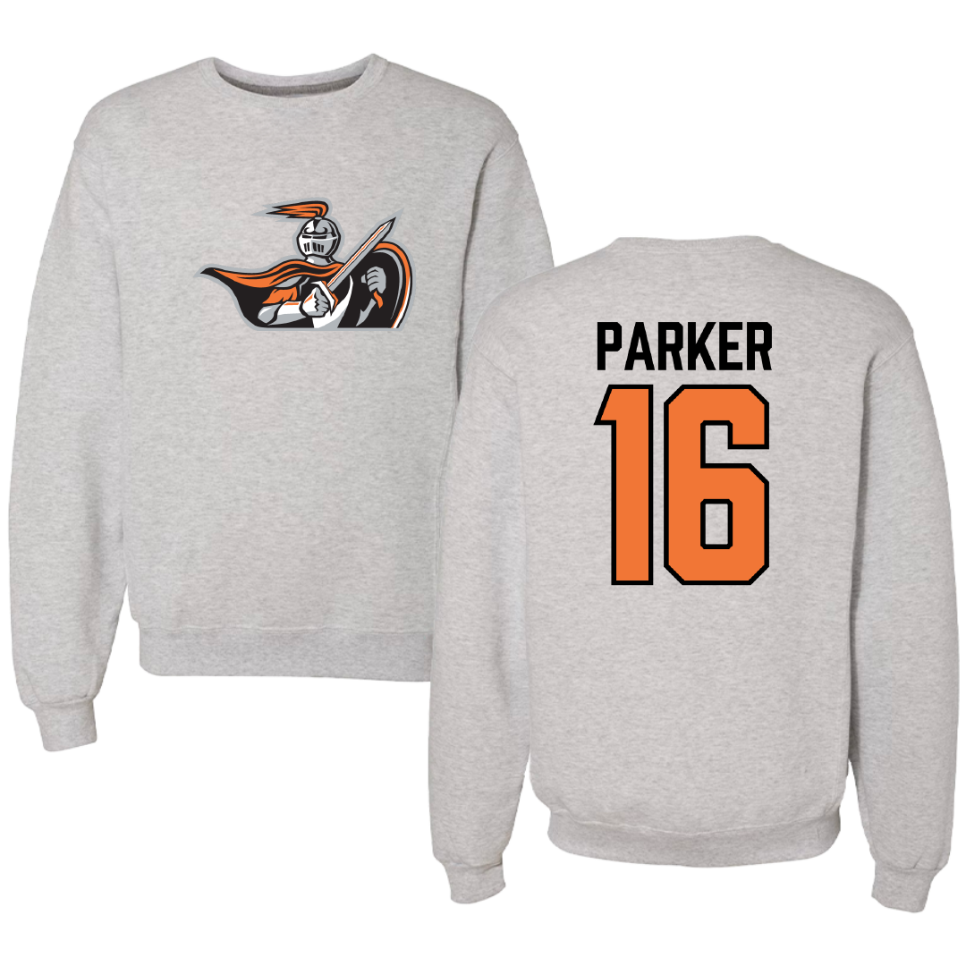 Heidelberg University Lacrosse Gray Crewneck - #16 Colin Parker