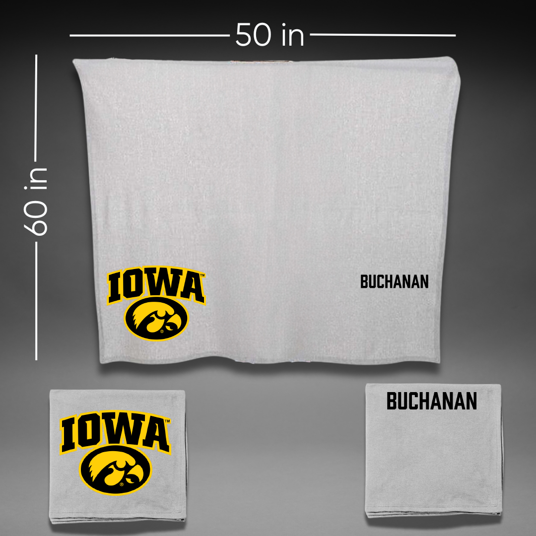University of Iowa Wrestling Gray Blanket - Stephen Buchanan