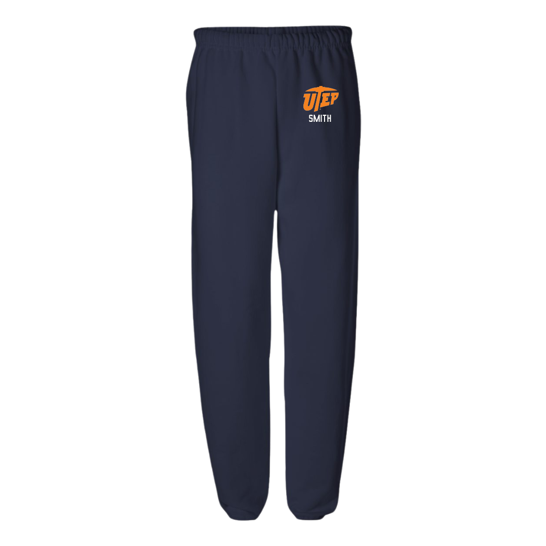 University of Texas at El Paso Football Navy Sweatpants - #50 Brennan Smith