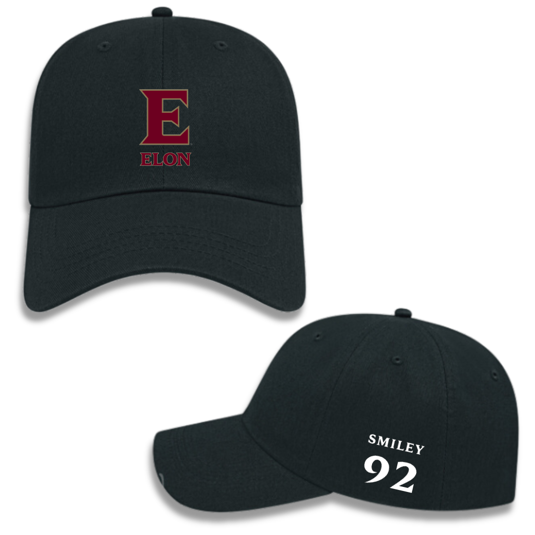Elon University Football Black Hat - #92 Brandon Smiley