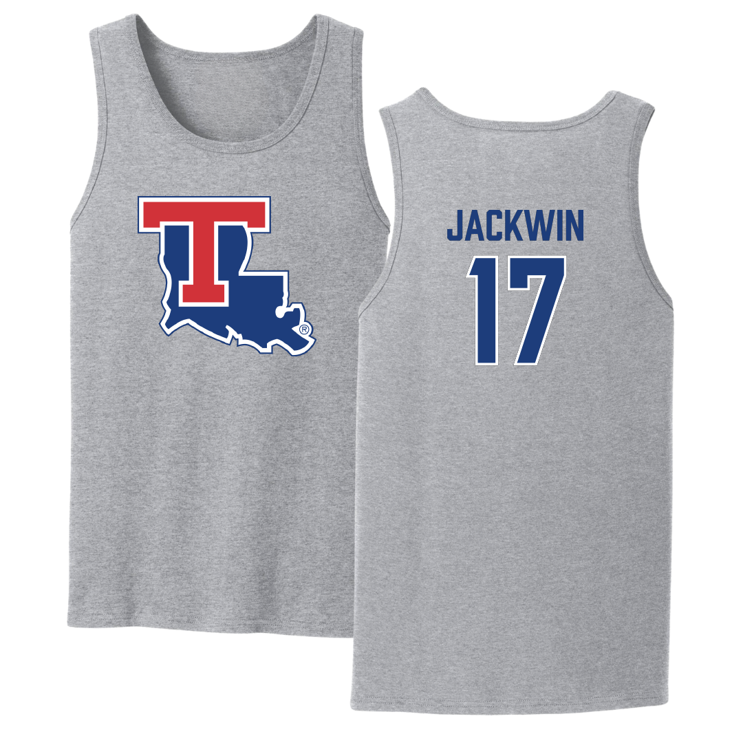 Louisiana Tech University Volleyball Sport Gray Tank Top - #17 Sydney Jackwin
