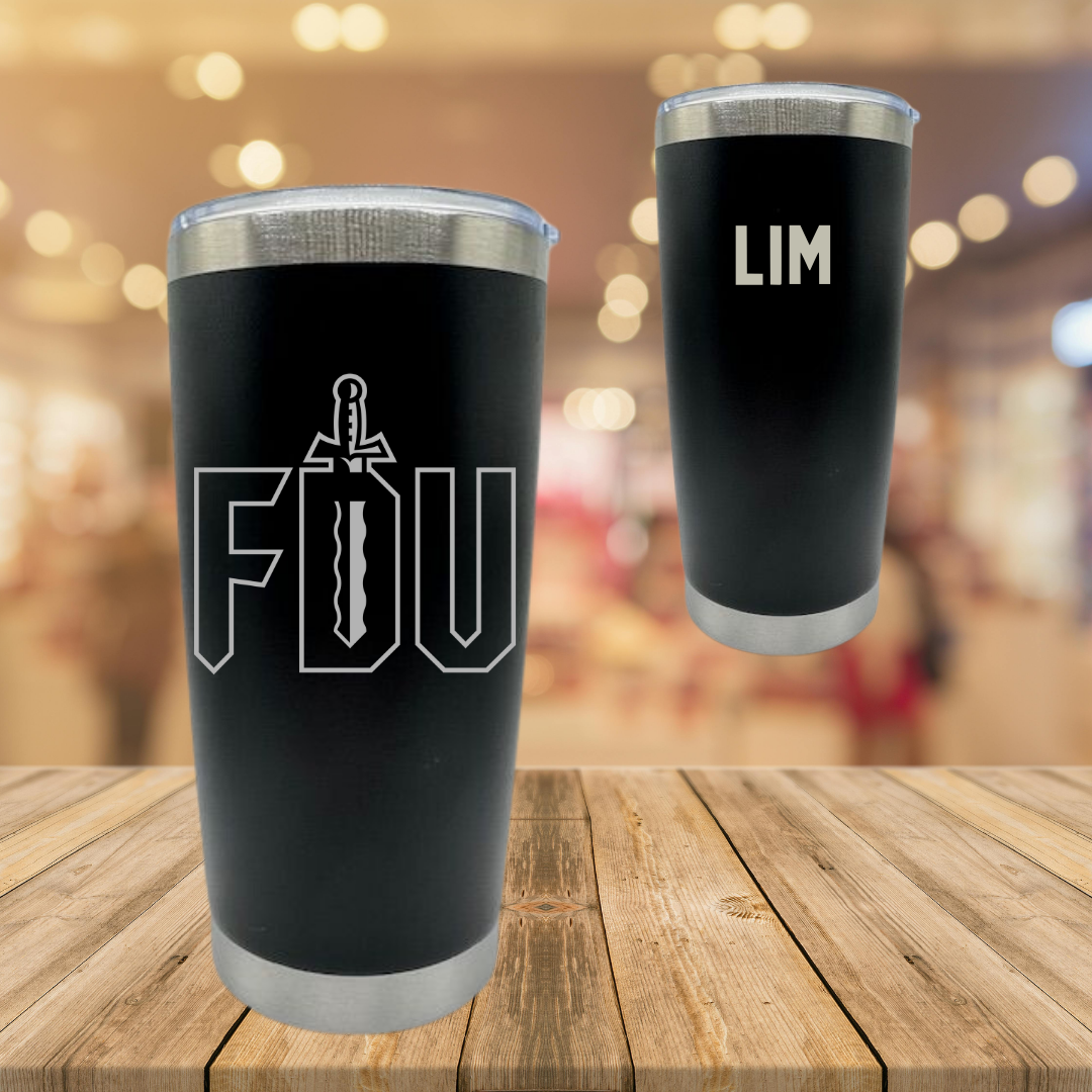 Fairleigh Dickinson University-Metropolitan Campus Tennis Black Stainless Steel Tumbler - Anastasia Lim
