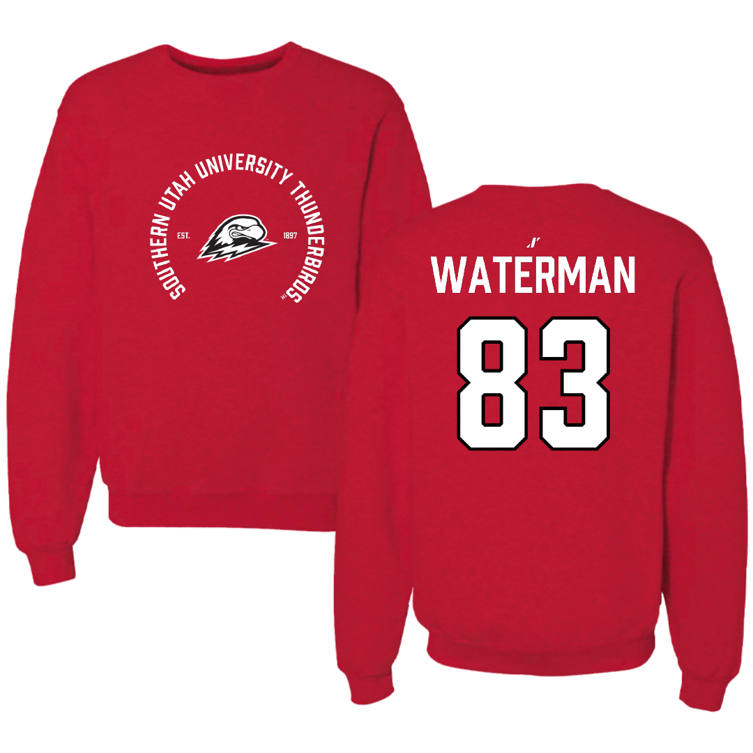 Southern Utah University Football Red General Crewneck - #83 Bryson Waterman