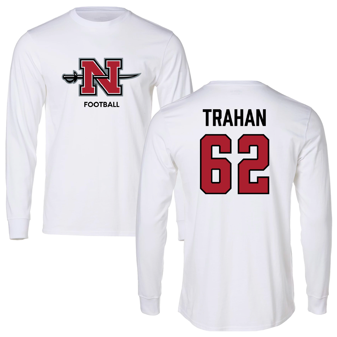 Nicholls State University Football White Long Sleeve - #62 Seth Trahan