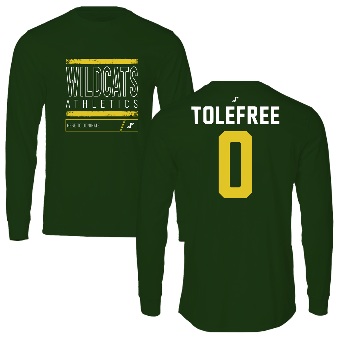 Northern Michigan University Basketball Forest Green Dominate Performance Long Sleeve - #0 Najashi Tolefree