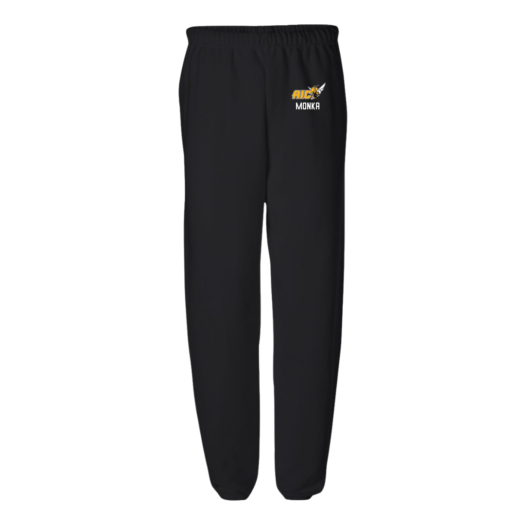 American International College Basketball (W) Black Sweatpants - #4 Eden Monka