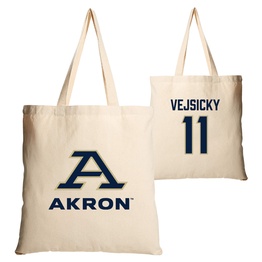 University of Akron Basketball Tan Canvas Tote Bag - #11 Maddie Vejsicky