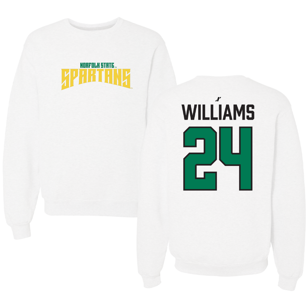 Norfolk State University Basketball White Classic Crewneck - #24 Da'naijah Williams