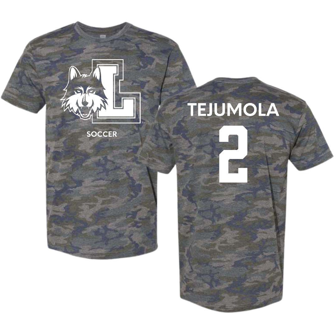 Loyola University-Chicago Soccer (M) Vintage Camo Tee - #2 Kamran Tejumola
