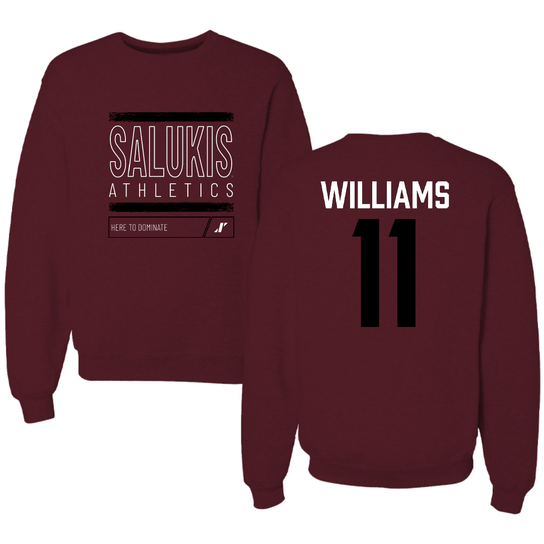 Southern Illinois University at Carbondale Basketball Maroon Dominate Crewneck - #11 Shemera Williams