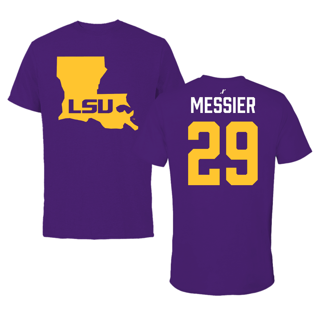 Louisiana State University Beach Volleyball Purple State Performance Tee - #29 Amaya Messier