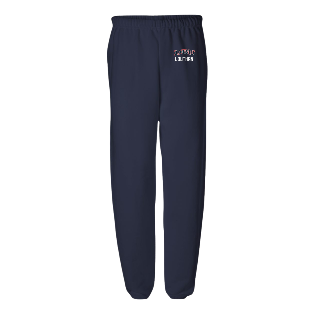 Dallas Baptist University Soccer (W) Navy Sweatpants - #27 Anne Louthan