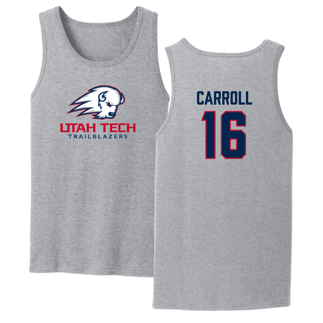 Utah Tech University Baseball Sport Gray Tank Top - #16 Jace Carroll