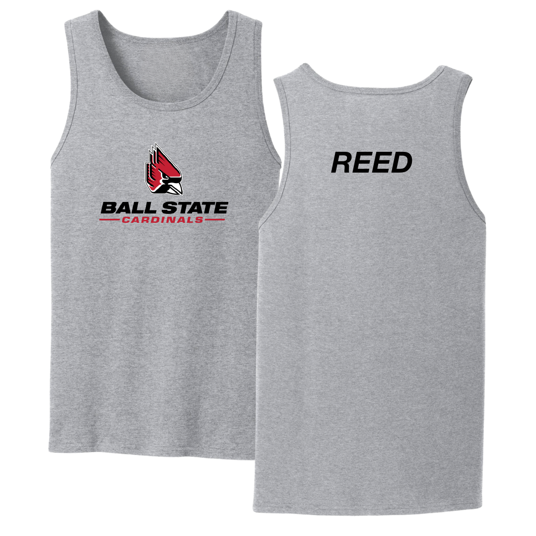 Ball State University Swimming & Diving Sport Gray Tank Top - Kenny Reed