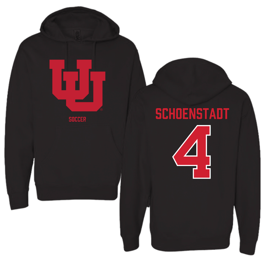 University of Utah Soccer (W) Black Block Hoodie - #4 Alex Schoenstadt