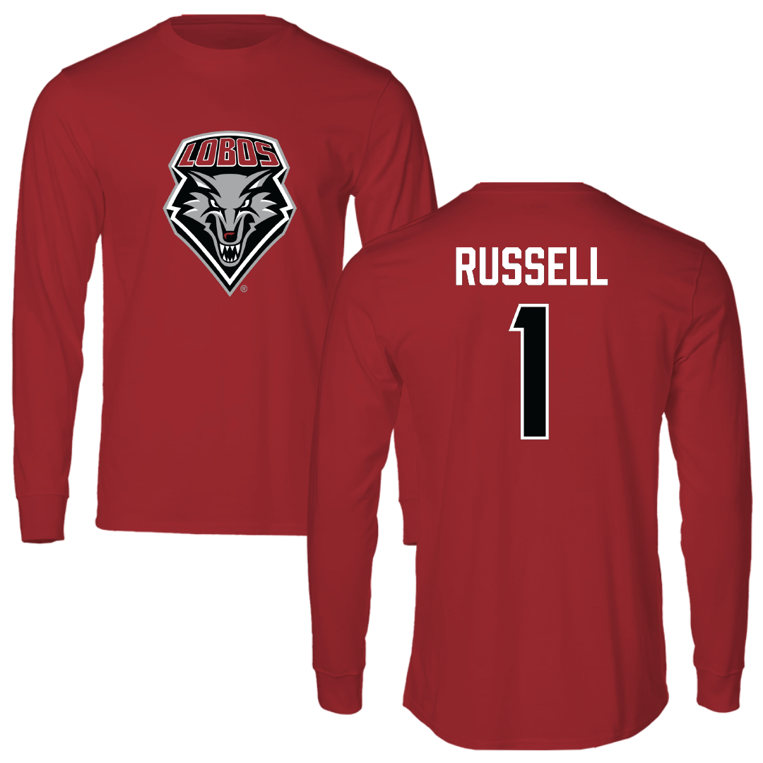 University of New Mexico Baseball Canvas Red Long Sleeve - #1 Tristan Russell