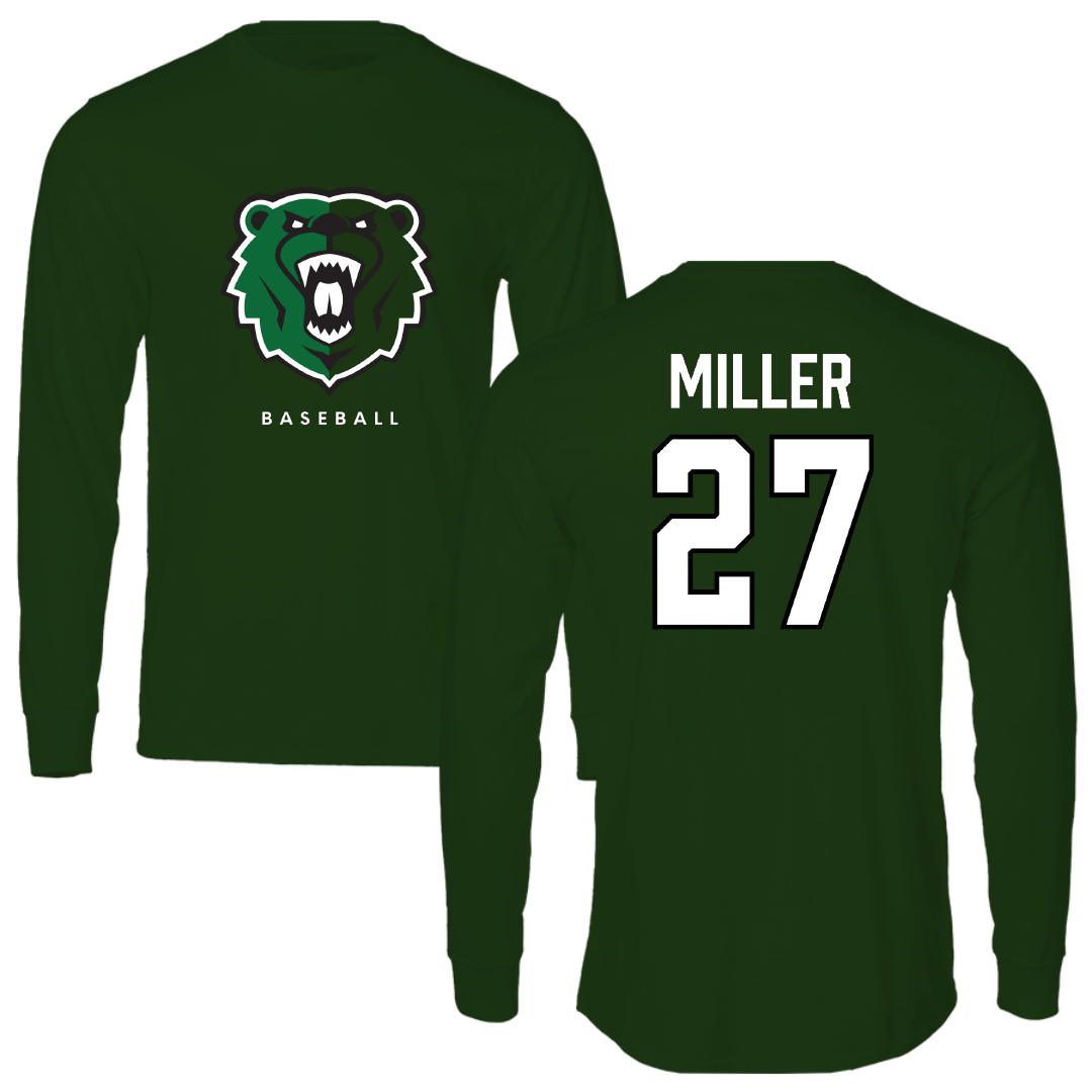 University of Wisconsin-Parkside Baseball Green Long Sleeve - #27 Brennen Miller