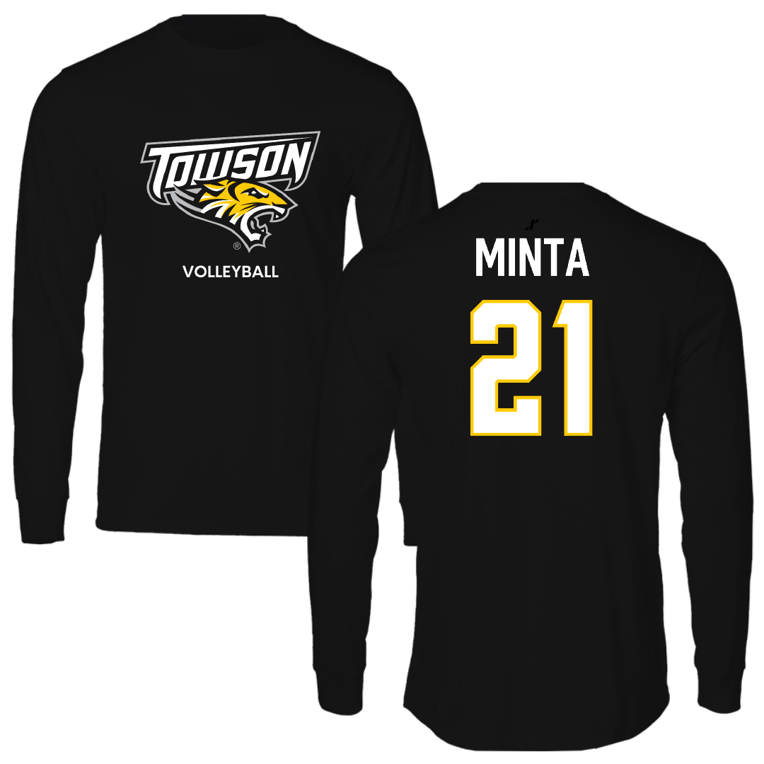 Towson University Volleyball (W) Black Performance Long Sleeve - #21 Kendall Minta