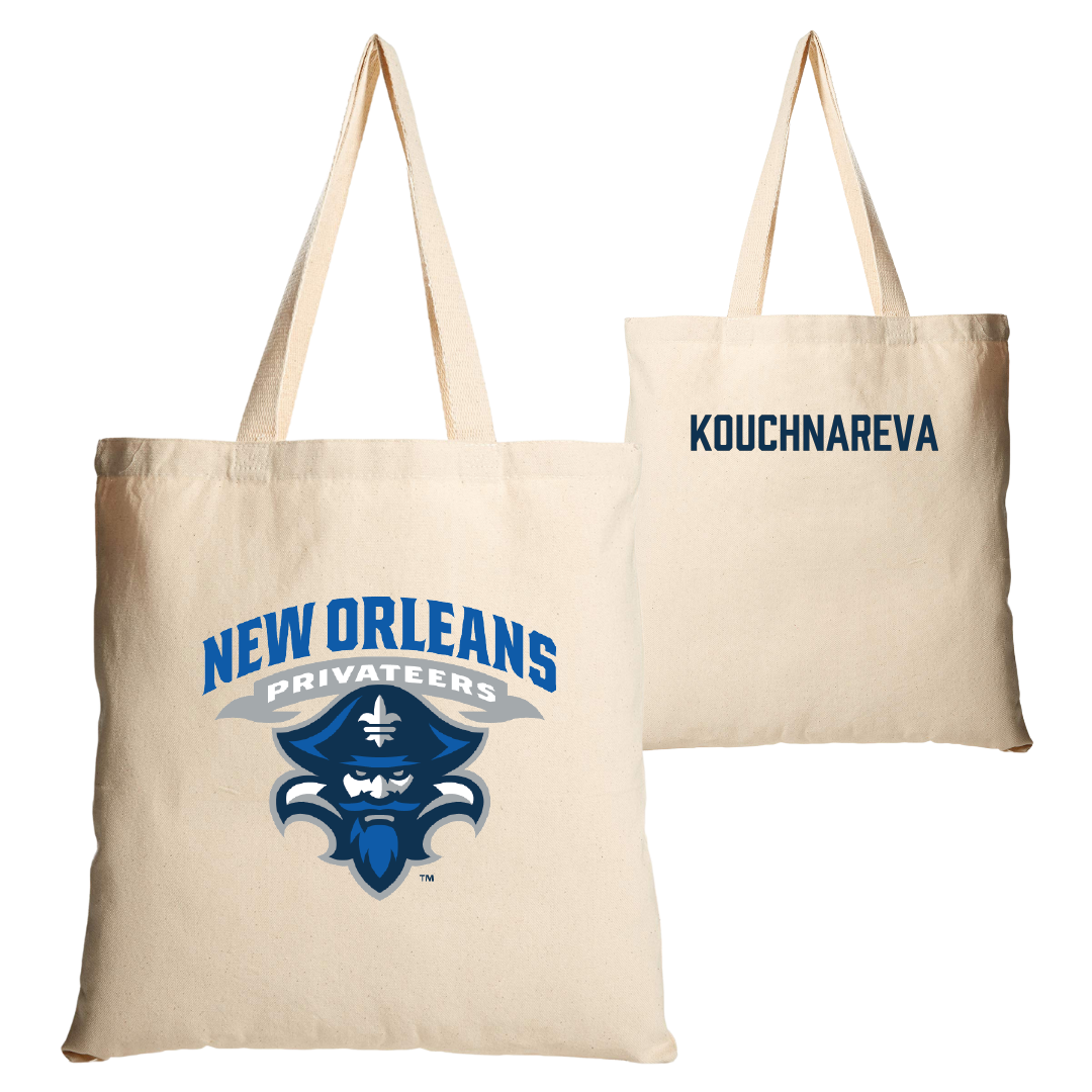 University of New Orleans Tennis Tan Canvas Tote Bag - Anastassia Kouchnareva