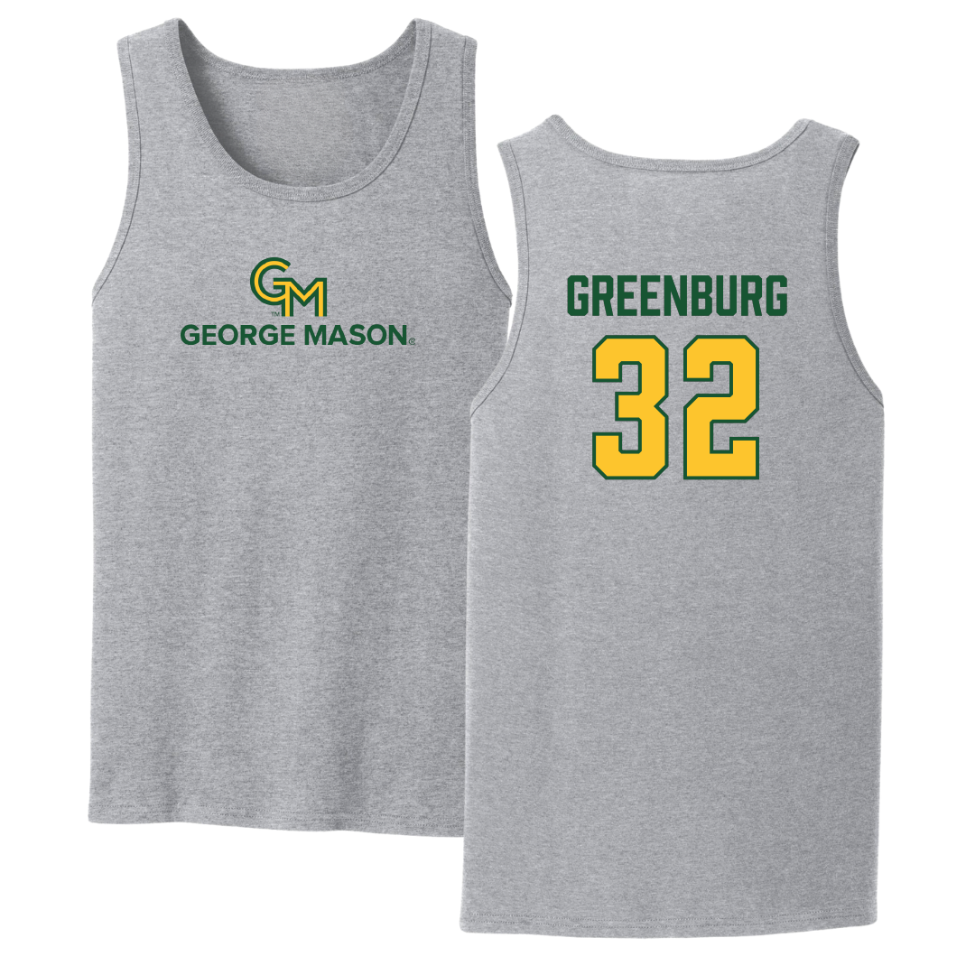 George Mason University Basketball Sport Gray Tank Top - #32 Page Greenburg