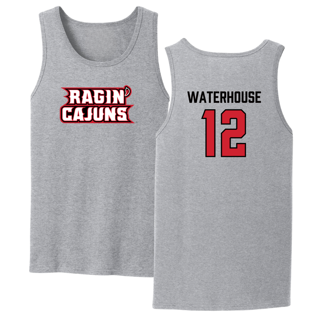 University of Louisiana at Lafayette Soccer Sport Gray Tank Top - #12 Hailly Waterhouse