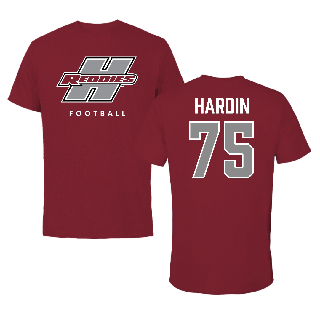 Henderson State University Football Cardinal Performance Tee - #75 Elijah Hardin
