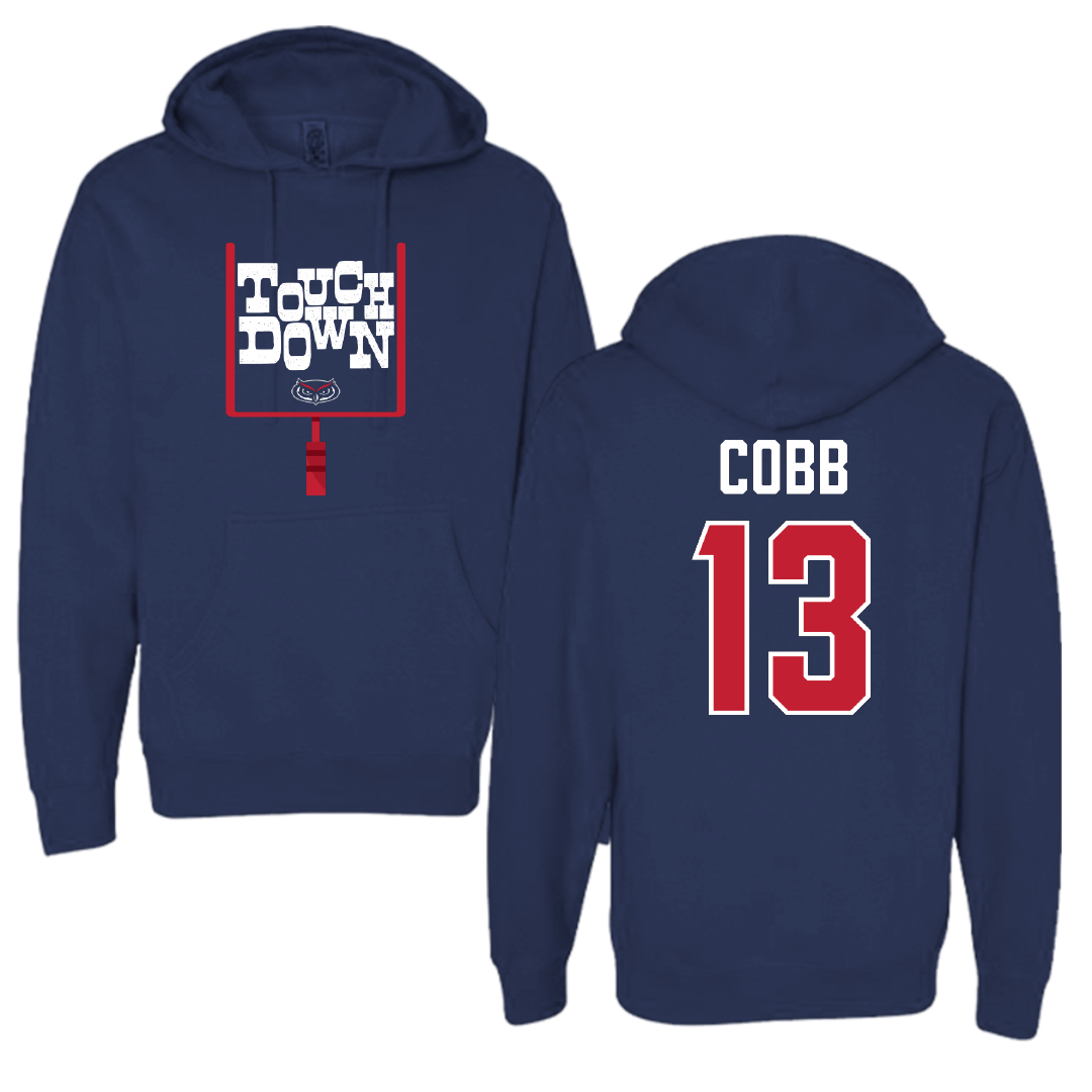 Florida Atlantic University Football Navy Touchdown Hoodie - #13 A'ceon Cobb