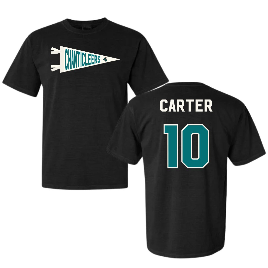 Coastal Carolina University Basketball Black Pennant Comfort Colors Tee - #10 Dalanna Carter