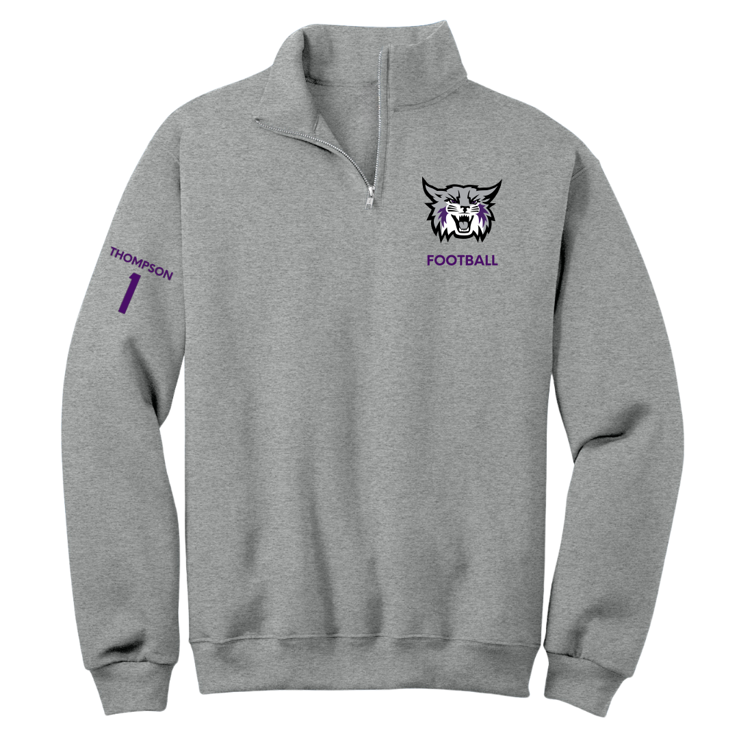 Weber State University Football Sport Gray Quarter-Zip - #1 Keahnist Thompson